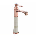 YL-5288-22CP Ormate marble stone faucets rose gold plated bathroom faucet